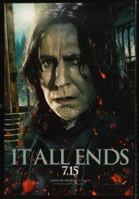 8z005 HARRY POTTER & THE DEATHLY HALLOWS: PART 2 teaser 1sh '11 Alan Rickman as Severus Snape!