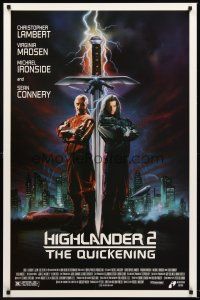 8z367 HIGHLANDER 2 1sh '91 great artwork of immortals Christopher Lambert & Sean Connery!