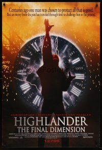 8z368 HIGHLANDER 3 advance 1sh '95 Christopher Lambert, chosen to protect all that is good!