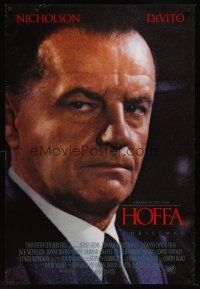 8z372 HOFFA style A advance DS 1sh '92 huge close-up of Jack Nicholson as Jimmy Hoffa!
