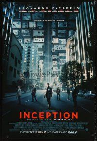 8z389 INCEPTION IMAX advance DS 1sh '10 Christopher Nolan, Leonardo DiCaprio, Gordon-Levitt!