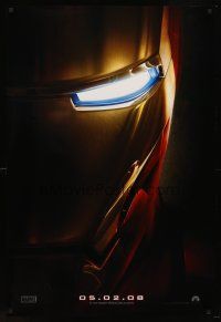 8z409 IRON MAN teaser DS 1sh '08 Robert Downey Jr. is Iron Man, cool close-up of suit!