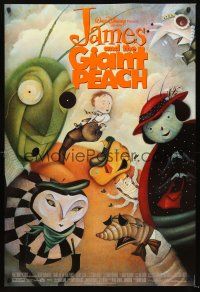 8z415 JAMES & THE GIANT PEACH DS 1sh '96 Disney fantasy cartoon, Smith art of cast!