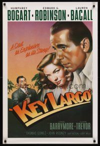 8z423 KEY LARGO video 1sh R88 Humphrey Bogart, Lauren Bacall, Edward G. Robinson, Huston film noir!