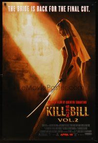 8z425 KILL BILL: VOL. 2 advance DS 1sh '04 Quentin Tarantino, sexy bride Uma Thurman with katana!