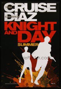 8z434 KNIGHT & DAY style A teaser DS 1sh '10 cool silhouette art of Tom Cruise & Cameron Diaz!