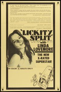 8z456 LICKITY SPLIT 1sh '74 directed by Carter Stevens, sexy Linda Lovemore!