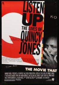 8z462 LISTEN UP: THE LIVES OF QUINCY JONES 1sh '90 documentary of the jazz legend!