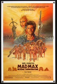 8z484 MAD MAX BEYOND THUNDERDOME 1sh '85 art of Mel Gibson & Tina Turner by Richard Amsel!