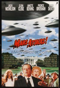 8z493 MARS ATTACKS! advance 1sh '96 directed by Tim Burton, Jack Nicholson, Glenn Close!