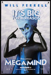 8z505 MEGAMIND teaser DS 1sh '10 voices of Will Ferrell, Brad Pitt, it's big for a reason!