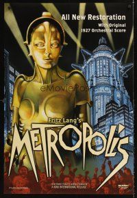 8z508 METROPOLIS DS 1sh R02 Fritz Lang classic, great art of female robot & city!