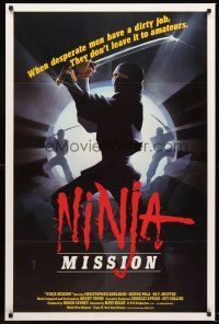 8z543 NINJA MISSION 1sh '84 Mats Helge, ninja art, desperate men with a dirty job!