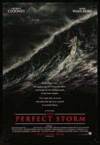 8z564 PERFECT STORM advance DS 1sh '00 Wolfgang Petersen, fishermen George Clooney & Mark Wahlberg!