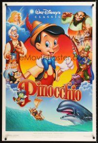 8z571 PINOCCHIO 1sh DS R92 Disney classic fantasy cartoon about a wooden boy who wants to be real!