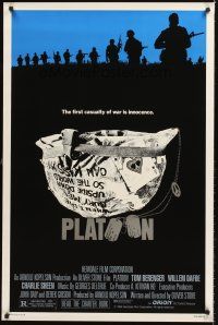 8z576 PLATOON 1sh '86 Oliver Stone, Tom Berenger, Willem Dafoe, Charlie Sheen, Vietnam War!