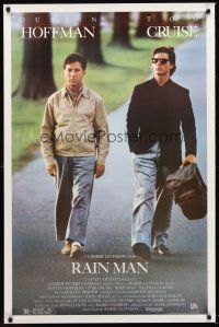 8z600 RAIN MAN 1sh '88 Tom Cruise & autistic Dustin Hoffman, directed by Barry Levinson!