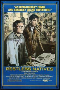 8z606 RESTLESS NATIVES 1sh '86 cool image of cast w/wall of masks!