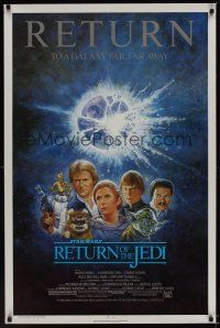 8z608 RETURN OF THE JEDI 1sh R85 George Lucas classic, different montage art by Tom Jung!