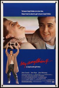 8z633 SAY ANYTHING 1sh '89 image of John Cusack holding boombox, Ione Skye, Cameron Crowe!