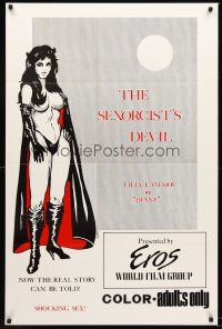 8z650 SEXORCIST'S DEVIL 1sh '74 Ray Dennis Steckler, artwork of sexy woman in cape!