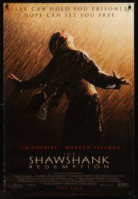 8z657 SHAWSHANK REDEMPTION advance DS 1sh '94 Tim Robbins, Morgan Freeman, written by Stephen King!