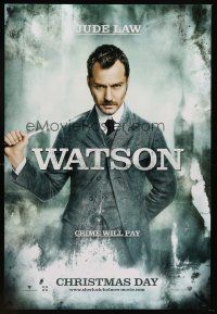 8z659 SHERLOCK HOLMES teaser DS 1sh '09 Guy Ritchie directed, Jude Law as Dr. Watson!