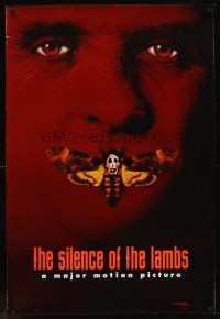 8z668 SILENCE OF THE LAMBS style B teaser DS 1sh '91 creepy image of Anthony Hopkins w/moth!