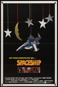 8z685 SPACESHIP 1sh '83 Naked Space, Leslie Nielsen, get your rockets off, wacky sci-fi!
