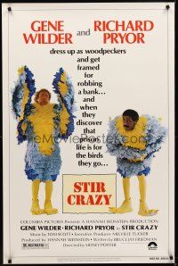 8z706 STIR CRAZY 1sh '80 Gene Wilder & Richard Pryor in chicken suits, Sidney Poitier directed!