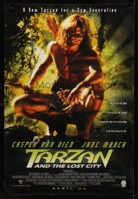 8z717 TARZAN & THE LOST CITY advance DS 1sh '98 cool image of Casper Van Dien as Tarzan!