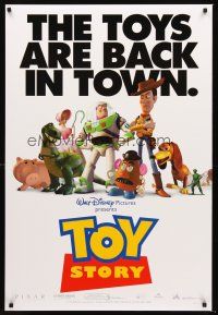8z743 TOY STORY DS 1sh '95 Disney & Pixar cartoon, great image of Buzz, Woody & cast!
