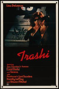 8z747 TRASHI 1sh '81 sexploitation, trashy Lisa DeLeeuw in shades & gloves!