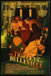 8z749 TRIPLETS OF BELLEVILLE DS 1sh '03 Les Triplettes de Bellville, great cartoon art!