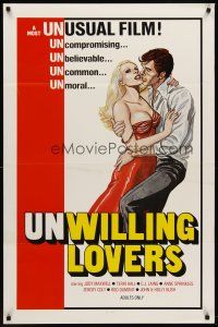 8z762 UNWILLING LOVERS 1sh '77 uncompromising, unbelievable, great art of very sexy Jody Maxwell!