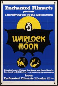 8z776 WARLOCK MOON 1sh '75 Laurie Walters in a horrifying tale of the supernatural!