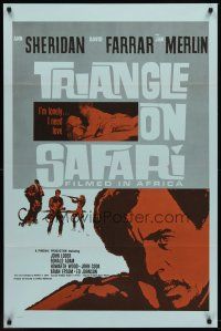 8z794 WOMAN & THE HUNTER 1sh R61 Ann Sheridan's final big screen movie role, Triangle on Safari!