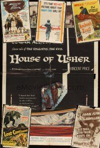 9a003 LOT OF 6 FOLDED ONE-SHEETS '41 - '65 House of Usher, Lost Continent & more!
