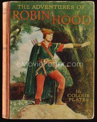 9a205 ADVENTURES OF ROBIN HOOD first edition English hardcover book '38 with color illustrations!