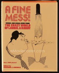 9a212 FINE MESS 1st edition hardcover book '75 The Crazy World of Laurel & Hardy, Hirschfeld art!
