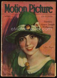 9a120 MOTION PICTURE magazine April 1929 great art of pretty Colleen Moore by Marland Stone!