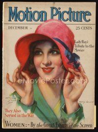 9a128 MOTION PICTURE magazine December 1929 art of pretty Mary Brian wearing hat by Marland Stone!