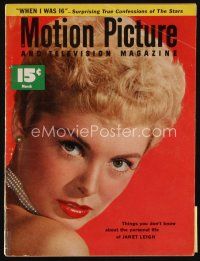 9a129 MOTION PICTURE magazine March 1952 portrait of sexy Janet Leigh by Carlyle Blackwell Jr.!
