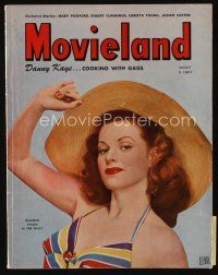 9a136 MOVIELAND magazine August 1945 portrait of sexy Maureen O'Hara in swimsuit by Tom Kelley!