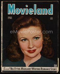 9a138 MOVIELAND magazine February 1946 great head & shoulders portrait of pretty Joan Leslie!