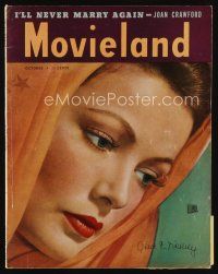 9a146 MOVIELAND magazine October 1946 portrait of beautiful Gene Tierney by Frank Powolny!