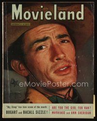 9a145 MOVIELAND magazine September 1946 portrait of Gregory Peck in cowboy hat by Madison Lacy!