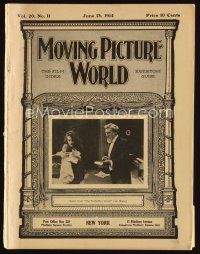 9a061 MOVING PICTURE WORLD exhibitor magazine June 13, 1914 4-page Perils of Pauline ad & review!