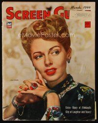 9a134 SCREEN GUIDE magazine March 1944 wonderful portrait of sexy glamorous Lana Turner!