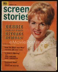 9a155 SCREEN STORIES magazine March 1963 Debbie Reynolds denies those divorce rumors!
